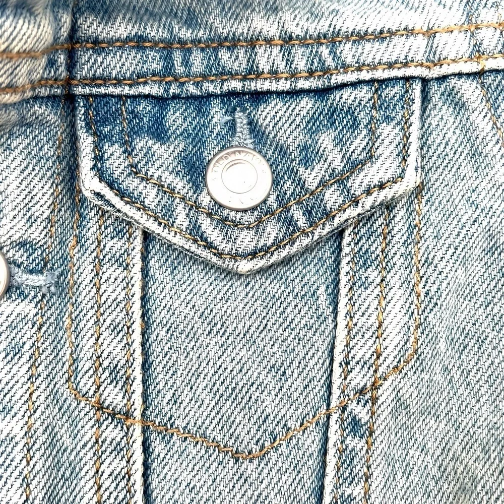 Old Navy Toddler Blue Jean Jacket Unisex 12-18M Cute Hipster Light Wash Denim